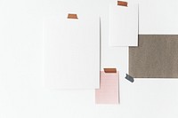 Blank posters stitched on a wall