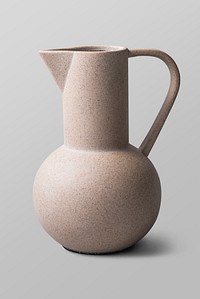 Beige ceramic jug vase mockup psd