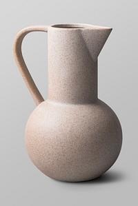 Beige ceramic jug vase mockup psd