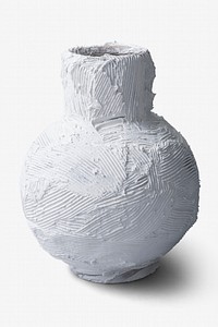 White rough textured ceramic vase