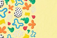 Plasticine clay patterned background psd in yellow colorful border DIY creative art for kids