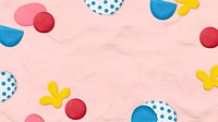 Kids clay patterned frame psd on pink textured background creative craft for kids