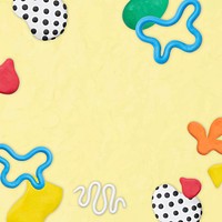 Cute clay patterned frame vector with texture DIY creative art for kids