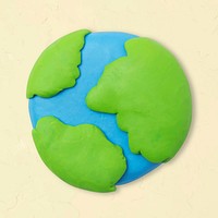 Earth clay icon vector cute DIY environment creative craft graphic