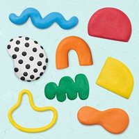 Abstract shape clay craft psd textured colorful DIY creative art set