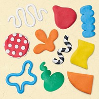 Abstract shape clay craft psd textured colorful DIY creative art set