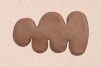 Clay irregular shape psd in brown handmade creative art