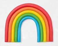 Cute rainbow dry clay psd colorful craft graphic for kids