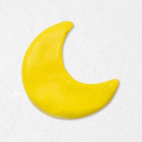 Yellow moon clay craft psd cute handmade creative art graphic