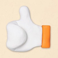 Thumbs up clay icon vector cute handmade marketing creative craft graphic