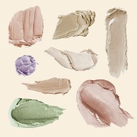 Pastel cream smear element vector set