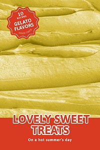 Gelato template vector with green frosting texture for pinterest post