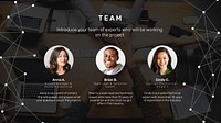 Professional presentation template, team member profile, corporate business layout vector