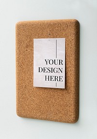 Paper note mockup, note psd pinned on corkboard