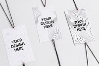 White label tags mockup psd, with strings