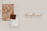 Blank paper mockup psd, pinned on white wall background