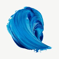 Blue paint smear textured vector brush stroke creative art graphic