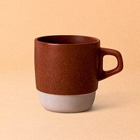 Minimal ceramic mug mockup psd in brown