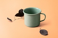 Minimal ceramic mug in green