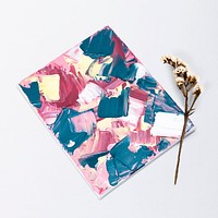 Canvas mockup psd with abstract acrylic painting