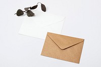 Brown letter envelope stationery on the table