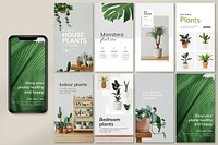 Editable florist vector templates for social media