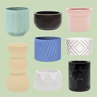 Variety of plant pots psd for house plants
