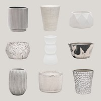 Variety of plant pots psd for house plants