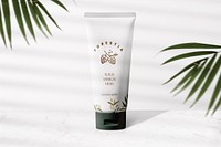 Moisturizer tube mockup, organic beauty product psd