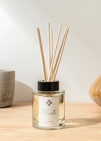 Oil diffuser mockup psd, aromatic spa bottled product 