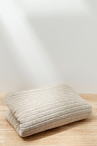 Folded natural cotton towel