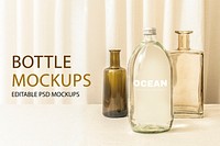 Aesthetic bottle mockup psd