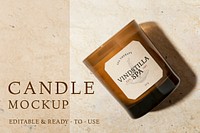 Aroma candle mockup psd, home spa