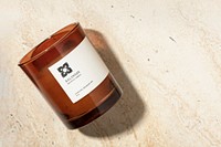 Candle label mockup psd, aromatic home spa product