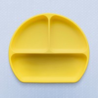 Baby plate psd silicone suction tableware in yellow