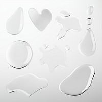 Water drop element psd clipart set