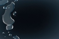 Water drop background, black abstract border psd 