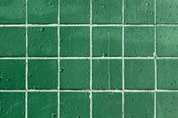 Green tile background, dripping water psd