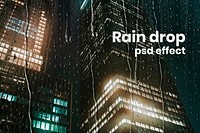 Rain drop psd effect, easy overlay add-on