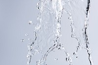 Splashing fresh water background, liquid texture in gray