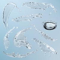 Splashing water, abstract element psd clipart