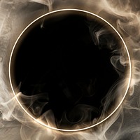 Gold frame aesthetic psd, smoke circle shape design