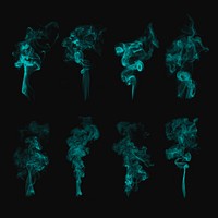 Smoke textured effect psd, in green design set