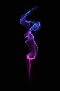 Neon smoke textured element, in purple