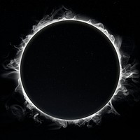 Eclipse frame aesthetic psd, smoke black circle shape design