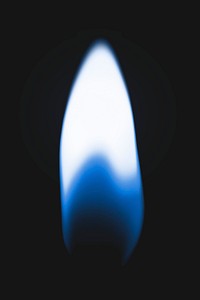 Lighter flame sticker, realistic burning blue fire image psd