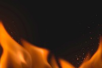 Aesthetic flame background, orange border realistic fire image psd