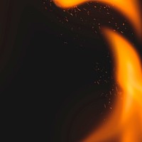 Dark flame background, border realistic fire image psd