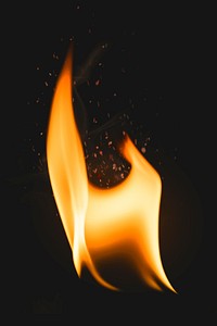 Flame sticker, realistic torch fire image psd