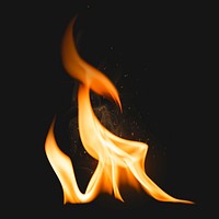 Flame sticker, realistic torch fire image psd